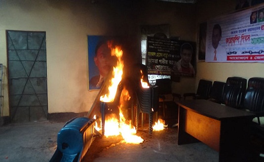বিএনপি অফিসে আগুন : সাবেক এমপিসহ ৩১ জনের বিরুদ্ধে মামলা