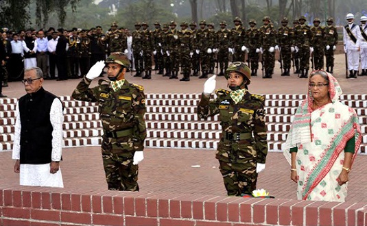 জাতীয় স্মৃতিসৌধে রাষ্ট্রপতি ও প্রধানমন্ত্রীর শ্রদ্ধা