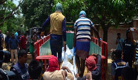 রাজশাহীতে জঙ্গি আস্তানা : পাঁচ জঙ্গির মরদেহ কোয়ান্টাম ফাউন্ডেশনে হস্তান্তর, দুপুরে দাফন