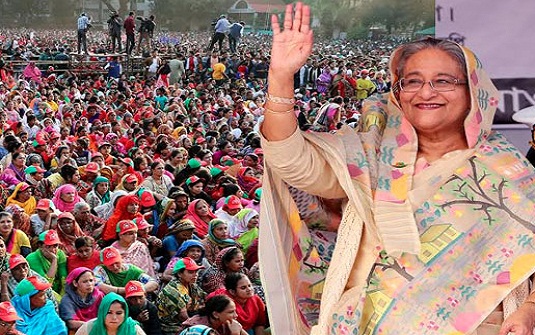 তিলোত্তমা রাজধানী করতে নৌকায় ভোট দিন : গুলশানে শেখ হাসিনা