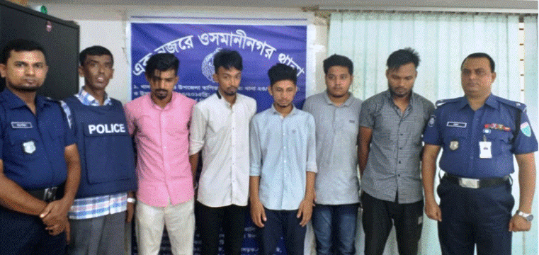 ওসমানীনগরে গরুর গাড়িতে চাঁদাবাজি, আটক ৫