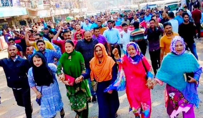 বেগম খালেদা জিয়ার মুক্তির দাবীতে সিলেটে বিএনপির মিছিল-সমাবেশ