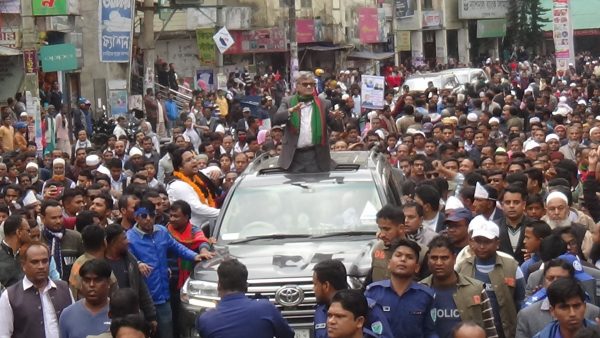 পরিকল্পনামন্ত্রীকে নিয়ে সুনামগঞ্জে বিশাল শোভাযাত্রা