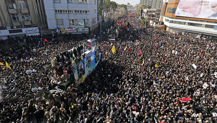 সোলাইমানির দাফন যাত্রায় পদদলিত হয়ে নিহত ৫০