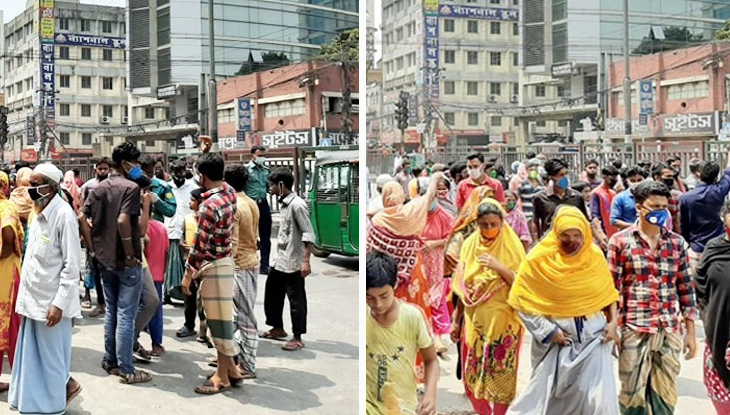 রাজধানীতে ত্রাণের জন্য বিক্ষোভ