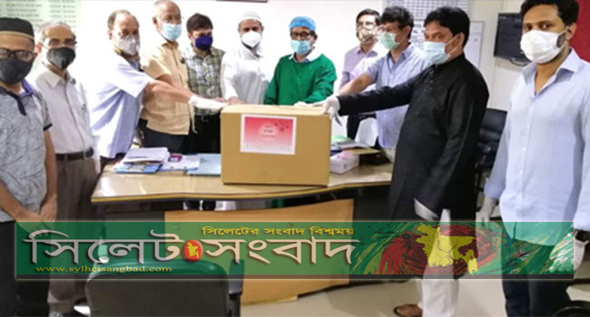 সিলেটে চিকিৎসকদের মধ্যে জেডআরএফ ও ড্যাবের পিপিই বিতরণ