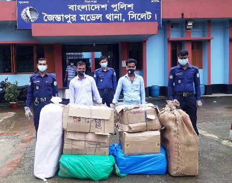 জৈন্তাপুরে ট্রাকসহ ভারতীয় বিড়ি জব্দ, গ্রেপ্তার ২