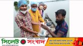 পানি বন্ধি পরিবারের মাঝে বিএনপি নেতা হাকিম চৌধুরীর খাদ্যসামগ্রী বিতরন