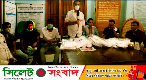 যুক্তরাজ্য প্রবাসী সৈয়দ মোজ্জাফর আলীর পক্ষে দক্ষিণ সুরমায় পিপিই বিতরন