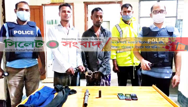 ভারতে ডাকাতির প্রস্তুতিকালে কুলাউড়ায় অস্ত্রসহ ২ ডাকাত আটক