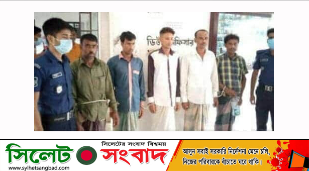 গোয়াইনঘাটে ৫ মাদক ব্যবসায়ী আটক
