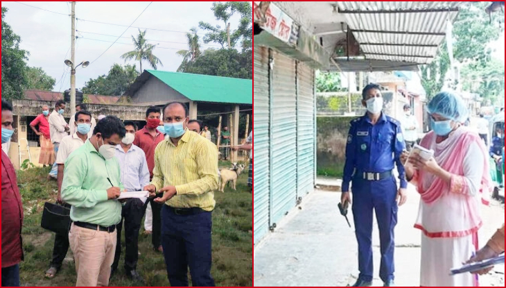 কুলাউড়ায় স্বাস্থ্যবিধি না মানায় ১৬ হাজার টাকা জরিমানা