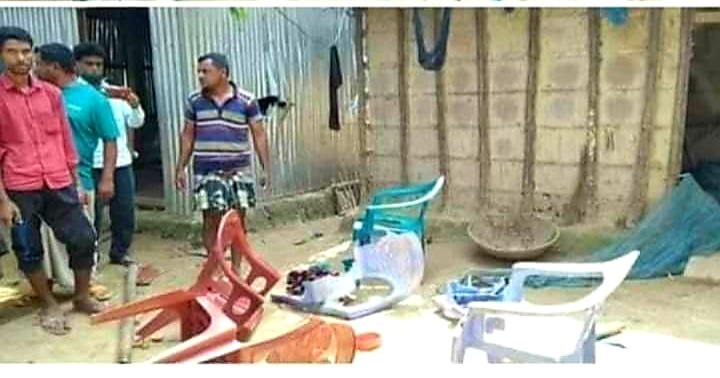 মামুনুল হককে কটুক্তি করায় শাল্লায় হিন্দু সম্প্রদায়ের বেশ কিছু বাড়িঘর ভাংচুর