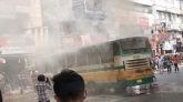 রাজধানীতে বাসে আগুন