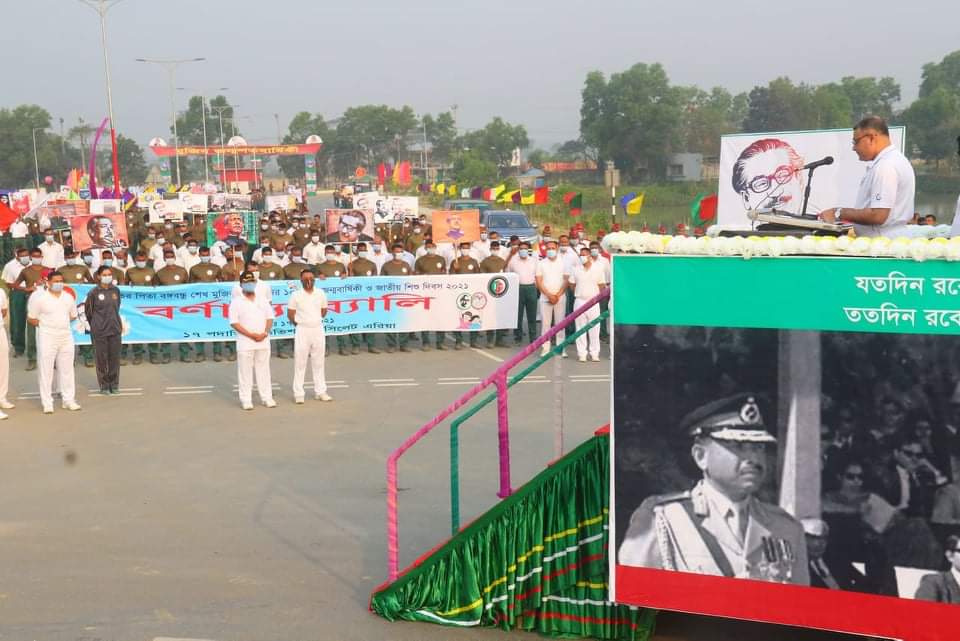সিলেটে জাতির পিতার জন্মদিনে সেনাবাহিনীর বর্ণাঢ্য র‍্যালি