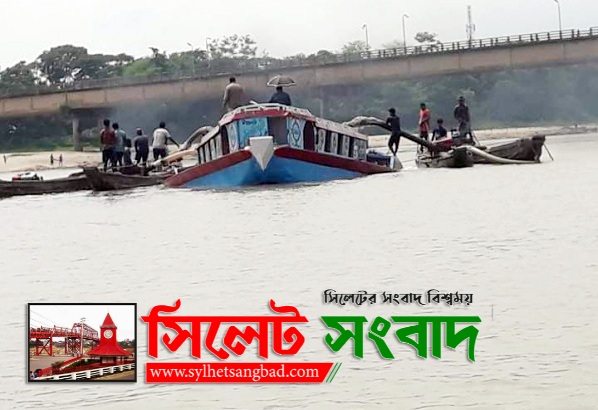 কোম্পানীগঞ্জের ধলাই সেতুর গোড়া থেকে ফের বালু উত্তোলন !
