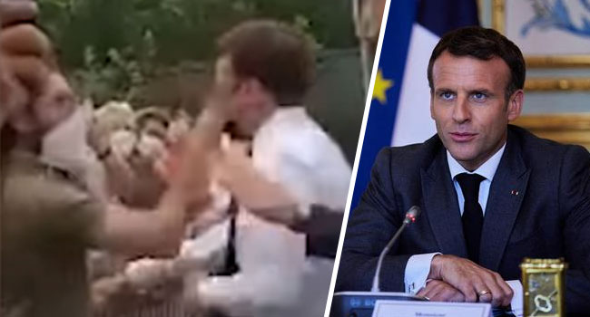 ফ্রান্সের প্রেসিডেন্টের গালে চড় : গ্রেফতার ২