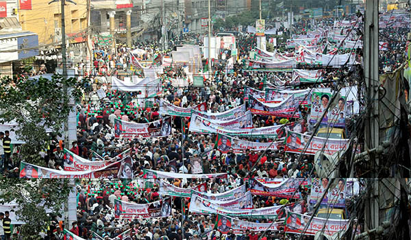 বিএনপির বিজয় র‍্যালীতে লাখো জনতার ঢল