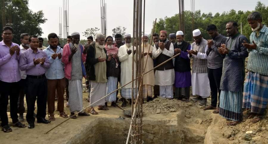 তুরুকখলা হাড়িয়ারচর জামে মসজিদের ৩ তলা বিশিষ্ট ভবনের ভিত্তিপ্রস্তর স্থাপন