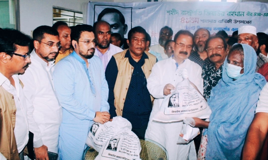 সিলেটে জিয়াউর রহমান ফাউন্ডেশনের ত্রান বিতরণ