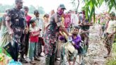 সীমান্ত এলাকায় বন্যার্তদের মাঝে বিজিবির খাবার বিতরণ