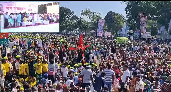 নির্ধারিত সময়ের ২ ঘণ্টা আগে রংপুরে বিএনপির সমাবেশ শুরু