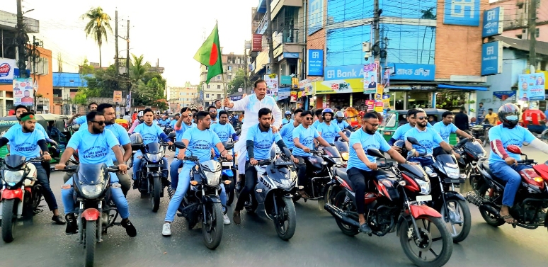 গণসমাবেশ সফলে সিলেট নগরীতে মোটরসাইকেল র‍্যালী