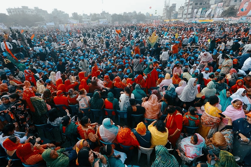 বিএনপির সমাবেশ শুরু, ৮ কিলোমিটার জুড়ে জনস্রোত