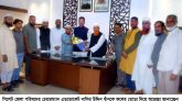 সিলেট জেলা পরিষদের চেয়ারম্যান নাসির খাঁনকে হাসান মার্কেট ব্যবসায়ী সমিতির সংবর্ধনা