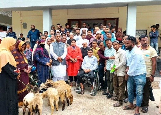 ফেঞ্চুগঞ্জে দুই শতাধিক পরিবারের মধ্যে ভেড়া বিতরণ