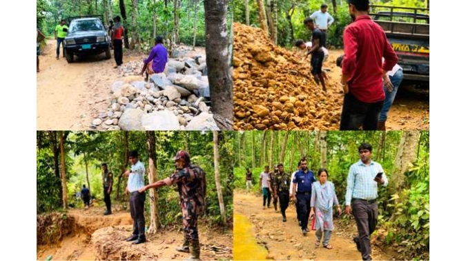জৈন্তাপুরে প্রশাসনের অভিযানে বিপুল পরিমাণ পাথর জব্ধ
