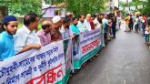 সিলেটে সড়ক নির্মাণে অনিয়ম-দুর্নীতি, প্রতিবাদে মানববন্ধন