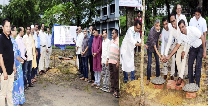 সিলেট এমসি কলেজে স্মৃতিস্তম্ভ নির্মাণ কাজের উদ্বোধন