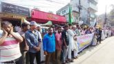 ফিলিস্তিনে হামলার প্রতিবাদে সিটিজেন বাংলাদেশ সলিডারিটি মুভমেন্ট’র মানববন্ধন