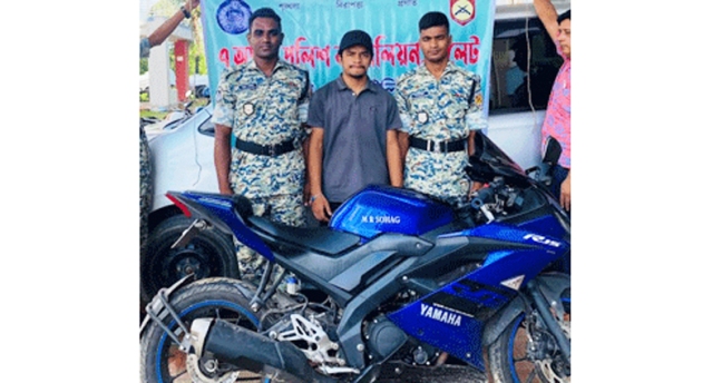 দক্ষিণ সুরমায় চোরাই মোটরসাইকেল উদ্ধার, আটক ১