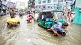 টানা বৃষ্টিতে সিলেট নগরীর বাসা বাড়ীতে পানি