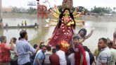 প্রতিমা বির্সজনের মধ্য দিয়ে সিলেটে শেষ হলো দুর্গোৎসব