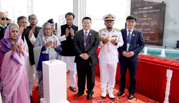 বঙ্গবন্ধু টানেল উদ্বোধন করলেন প্রধানমন্ত্রী