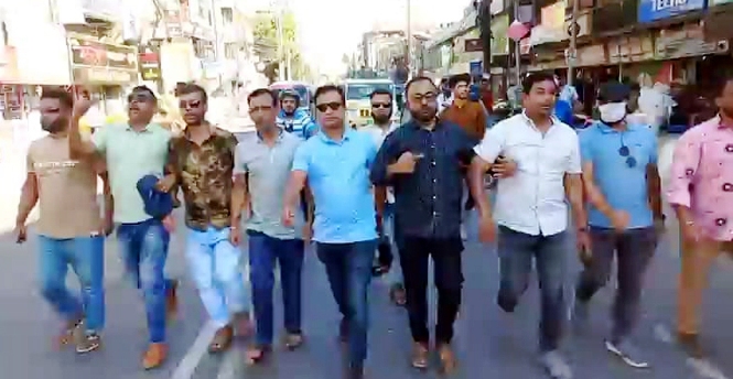 ৪র্থ দফা অবরোধের শেষ দিনে সিলেট মহানগর যুবদলের মিছিল