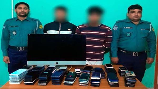 সিলেটে সাড়ে ১৯ লাখ টাকার চোরাই মোবাইলসহ আটক ২
