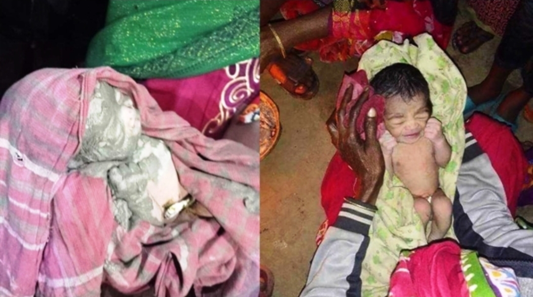 পিয়াইন নদীর তীর থেকে কাদামাখা নবজাতক উদ্ধার