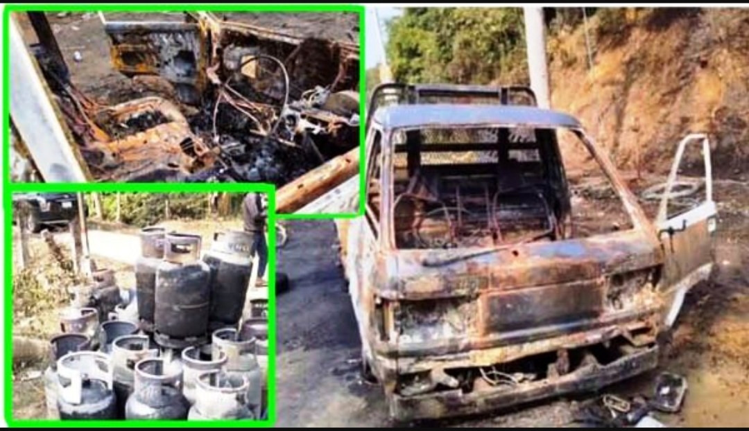বিয়ানীবাজারে সিলিন্ডারবাহী গাড়িতে আগুন, ৭ লাখ টাকার ক্ষতি