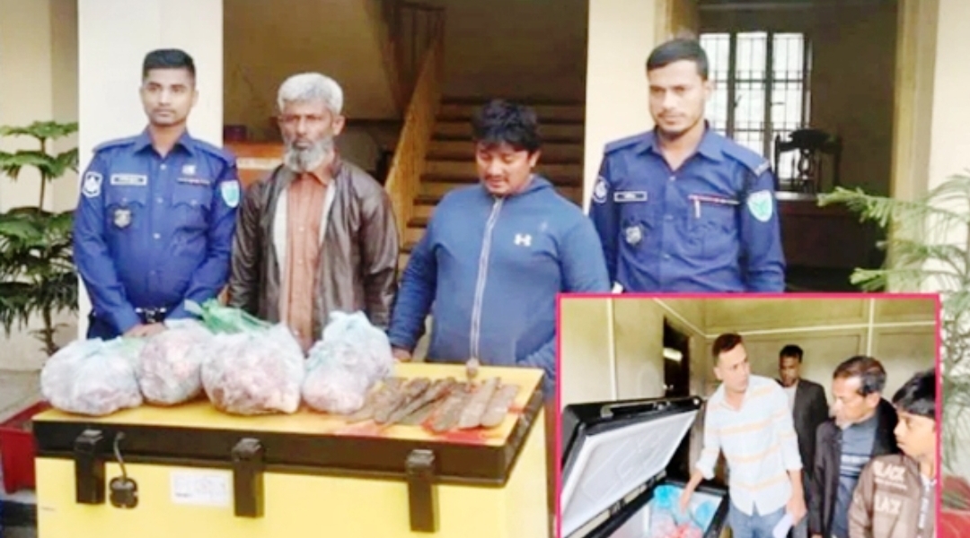 বাড়িতে ‘কসাই খানা’ বানিয়ে চোরাই গরুর মাংস বিক্রি, আটক ২
