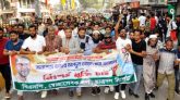 স্বেচ্ছাসেবকদল নেতা খান জামালের মুক্তির দাবিতে বিক্ষোভ মিছিল