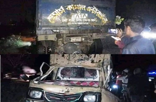 জৈন্তাপুরে দাঁড়িয়ে থাকা ট্রাকের পিছনে লেগুনার ধাক্কা, আহত ৫