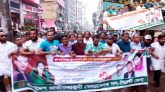 বেগম খালেদা জিয়া ও রাজিব আহসানের মুক্তির দাবিতে সিলেটে স্বেচ্ছাসেবক দলের বিক্ষোভ