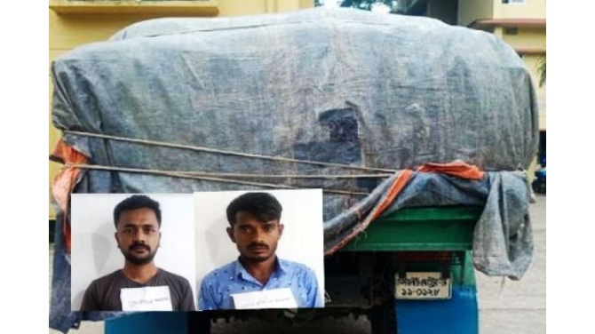 সিলেট নগরী থেকে ১৫০ বস্তা ভারতীয় চিনি জব্দ, আটক ২