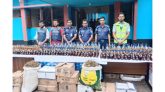 জৈন্তাপুরে পুলিশের অভিযানে ৬১৫ বোতল মদ সহ ৮ কেজি গাঁজা আটক