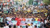 শেখ হাসিনার স্বদেশ প্রত্যাবর্তন দিবসে সিলেট স্বেচ্ছাসেবক লীগের শোভাযাত্রা