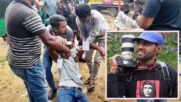 সিলেটে ভোটকেন্দ্রের সামনে সাংবাদিকের উপর হামলা